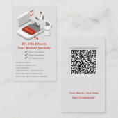 Online Doctor Business Card mit QR Code Visitenkarte (Vorne/Hinten)