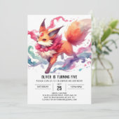 Online Elegant Fox Geburtstag Einladung (Stehend Vorderseite)