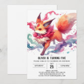 Online Elegant Fox Geburtstag Einladung (Vorne/Hinten)