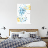 Online face art Blue Water Schmerz Blume Gold Leinwanddruck (Insitu (Schlafzimmer))