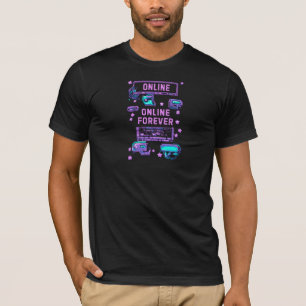 Online Forever Retro Pixel-Tech-Kunstwerk T-Shirt
