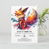 Online Fox Birthday Einladung (Stehend Vorderseite)