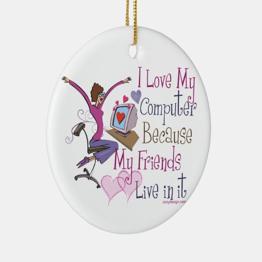 Online-Freunde Keramik Ornament (Rechts)