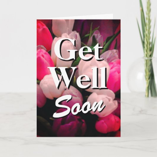 Online Get well soon card mit Tulpe-Blume-Foto Karte (Vorderseite)