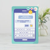 Online-Gruppe Video Chat Telefonische Textnachrich Einladung (Stehend Vorderseite)