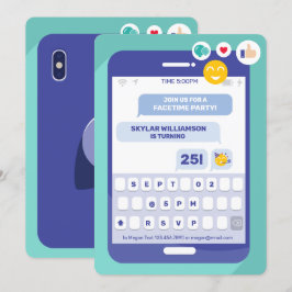 Online-Gruppe Video Chat Telefonische Textnachrich Einladung