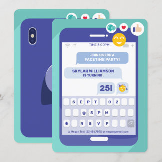 Online-Gruppe Video Chat Telefonische Textnachrich Einladung