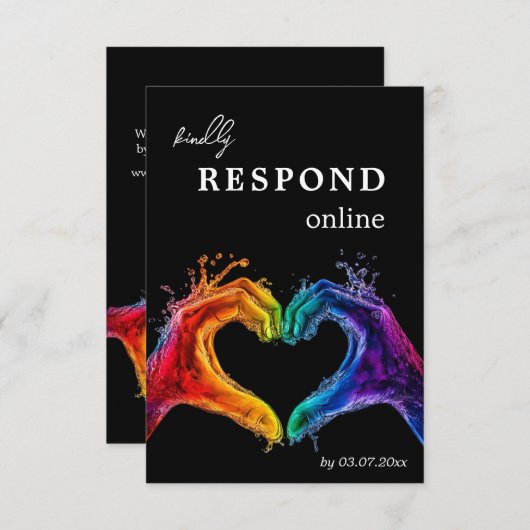 🌈 ❤️ ONLINE Herzstück der Hochzeit RSVP Karte (Vorne/Hinten)