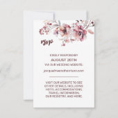 Online Hochzeit mit Burgund & Blush Floral Waterco RSVP Karte (Vorderseite)