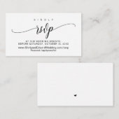 Online-Hochzeit, Modernes Schwarzes Script Begleitkarte (Vorne/Hinten)