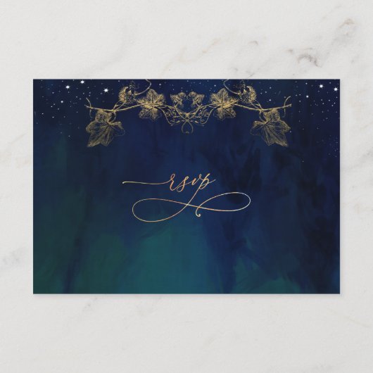 Online-Hochzeit von Navy, Blue, Green Celestis Begleitkarte (Rückseite)