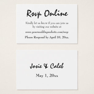 Online-Hochzeits-RSVP Bearbeitbar Schwarze Schrift