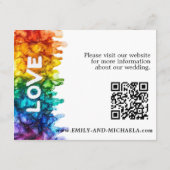 🌈 Online-Hochzeitsdetails LGBTQ mit Liebe gestric Begleitkarte (Rückseite)