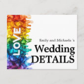 🌈 Online-Hochzeitsdetails LGBTQ mit Liebe gestric Begleitkarte (Vorderseite)