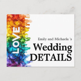 🌈 Online-Hochzeitsdetails LGBTQ mit Liebe gestric Begleitkarte