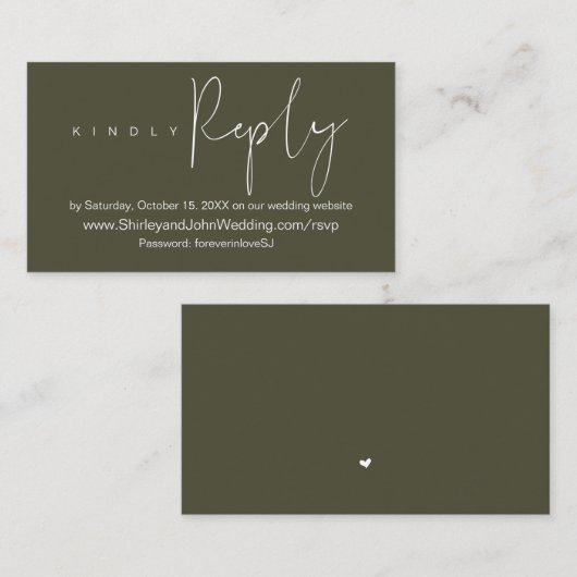 Online-Hochzeitsfeier UAWG, Modernes Minimalistisc Begleitkarte (Vorne/Hinten)