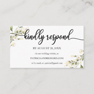 Online Hochzeitskarte für UAWG mit weißer Blütende Begleitkarte