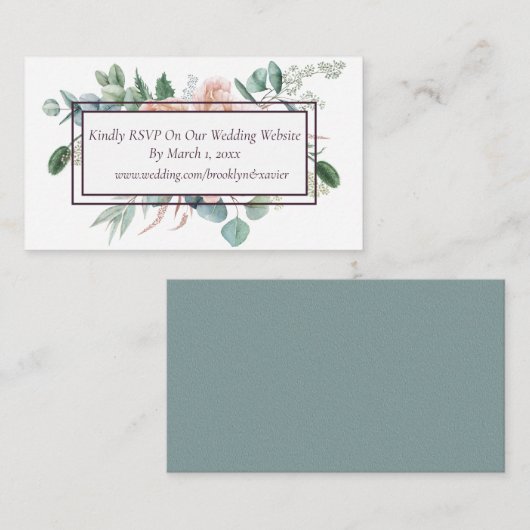 Online-Hochzeitsreaktion/UAWG von Mohnstrahlern Begleitkarte (Vorne/Hinten)