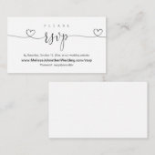 Online-Hochzeitsseite UAWG, Moderne Kalligraphie Begleitkarte (Vorne/Hinten)