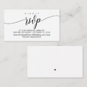 Online-Hochzeitsstimmung, moderne Schwarze Kalligr Begleitkarte (Vorne/Hinten)