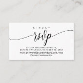 Online-Hochzeitsstimmung, moderne Schwarze Kalligr Begleitkarte (Vorderseite)