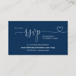 Online-Hochzeitwebsite UAWG, Modernes Navy Blue En Begleitkarte