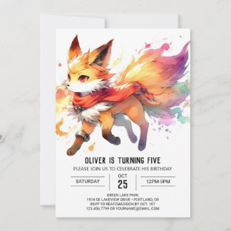 Online Joyful Fox Geburtstag Einladung