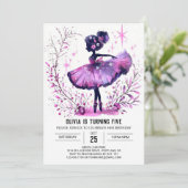 Online-Kinder Ballerina Geburtstag Einladung (Stehend Vorderseite)