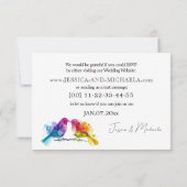 Online LGBTQ+ Rainbow Lovebirds RSVP Karte (Rückseite)