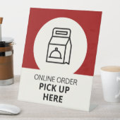 Online-Lieferwagen Hier Red Pedestal-Zeichen Sockelschild (In Situ)