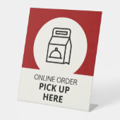 Online-Lieferwagen Hier Red Pedestal-Zeichen Sockelschild (Vorderseite)