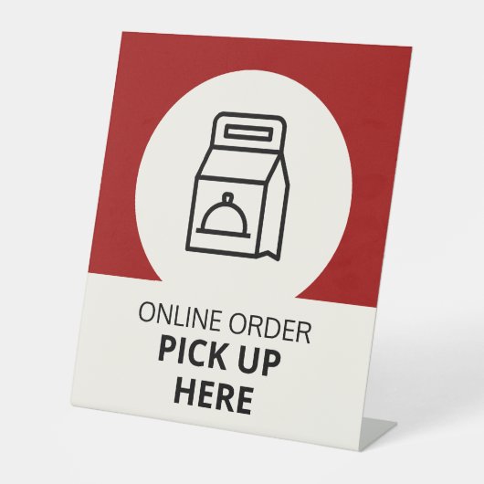 Online-Lieferwagen Hier Red Pedestal-Zeichen Sockelschild (Vorderseite)