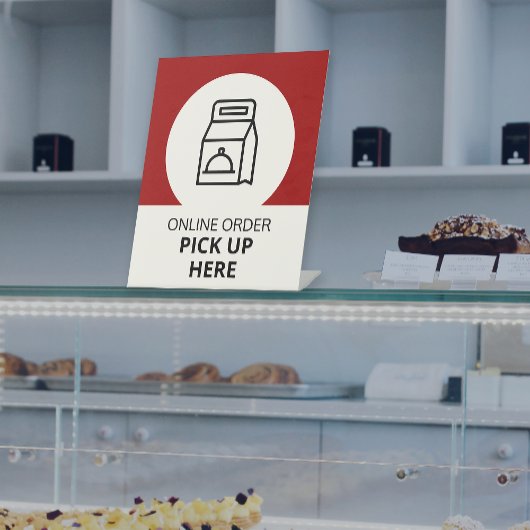 Online-Lieferwagen Hier Red Pedestal-Zeichen Sockelschild