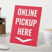 Online-Lieferwagen hier rot Sockelschild (In SItu)