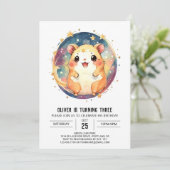 Online Little Hamster Geburtstag Einladung (Stehend Vorderseite)