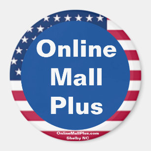 Online Mall Plus Patriotic Magnet