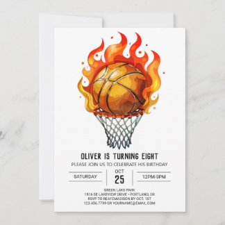 Online Pastell Sport Basketball Geburtstag Einladung