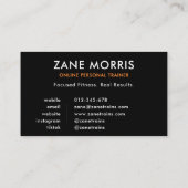 Online Personal Trainer Photo QR Code Visitenkarte (Rückseite)