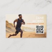Online Personal Trainer Photo QR Code Visitenkarte (Vorderseite)