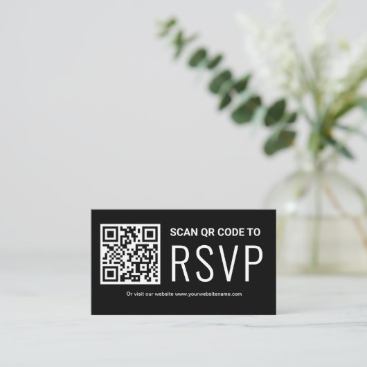 Online-QR-Code-UAWG Wedding-Website Schwarz-weiß Begleitkarte (Stehend Vorderseite)