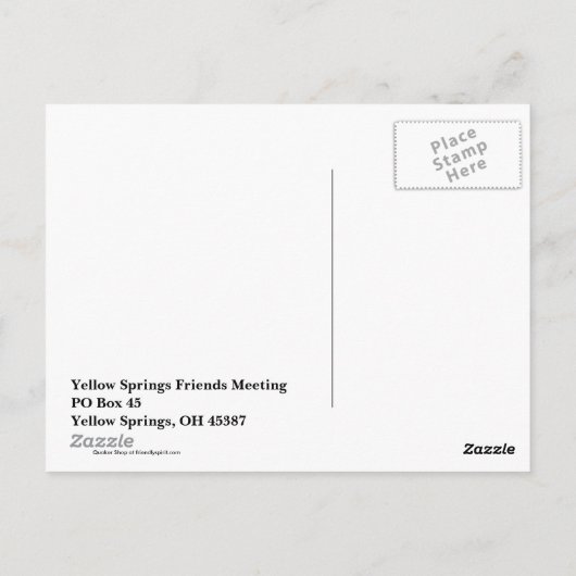 Online Quaker Meeting für Worship Postcard Postkarte (Rückseite)