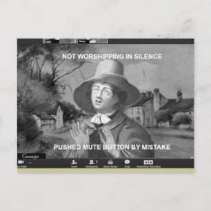 Online Quaker Meeting für Worship Postcard Postkarte