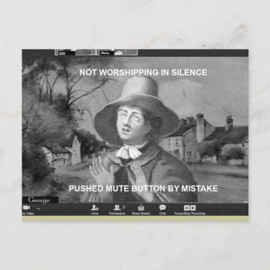 Online Quaker Meeting für Worship Postcard Postkarte (Vorderseite)