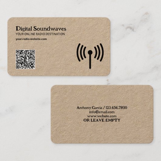 Online-Radio Visitenkarte (Vorne/Hinten)