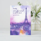 Online Reply Request Amour Éternel RSVP Card  Begleitkarte (Stehend Vorderseite)