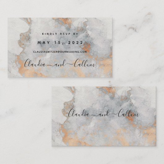 Online-RSVP-Karte für Kupferdärme Visitenkarte (Vorne/Hinten)