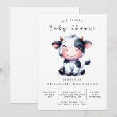 Online Rustikale Barn Cow Babydusche Einladung (Vorne/Hinten)