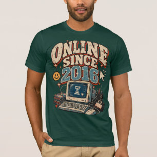 Online seit 2016 Retro-Internet-Nostalgie-Design T-Shirt