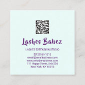 Online Shop Beauty Studio Rose Blue QR Code Logo Quadratische Visitenkarte (Rückseite)