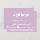 Online-Shop-Lavendel für Geschenkgutscheine (Vorne/Hinten)